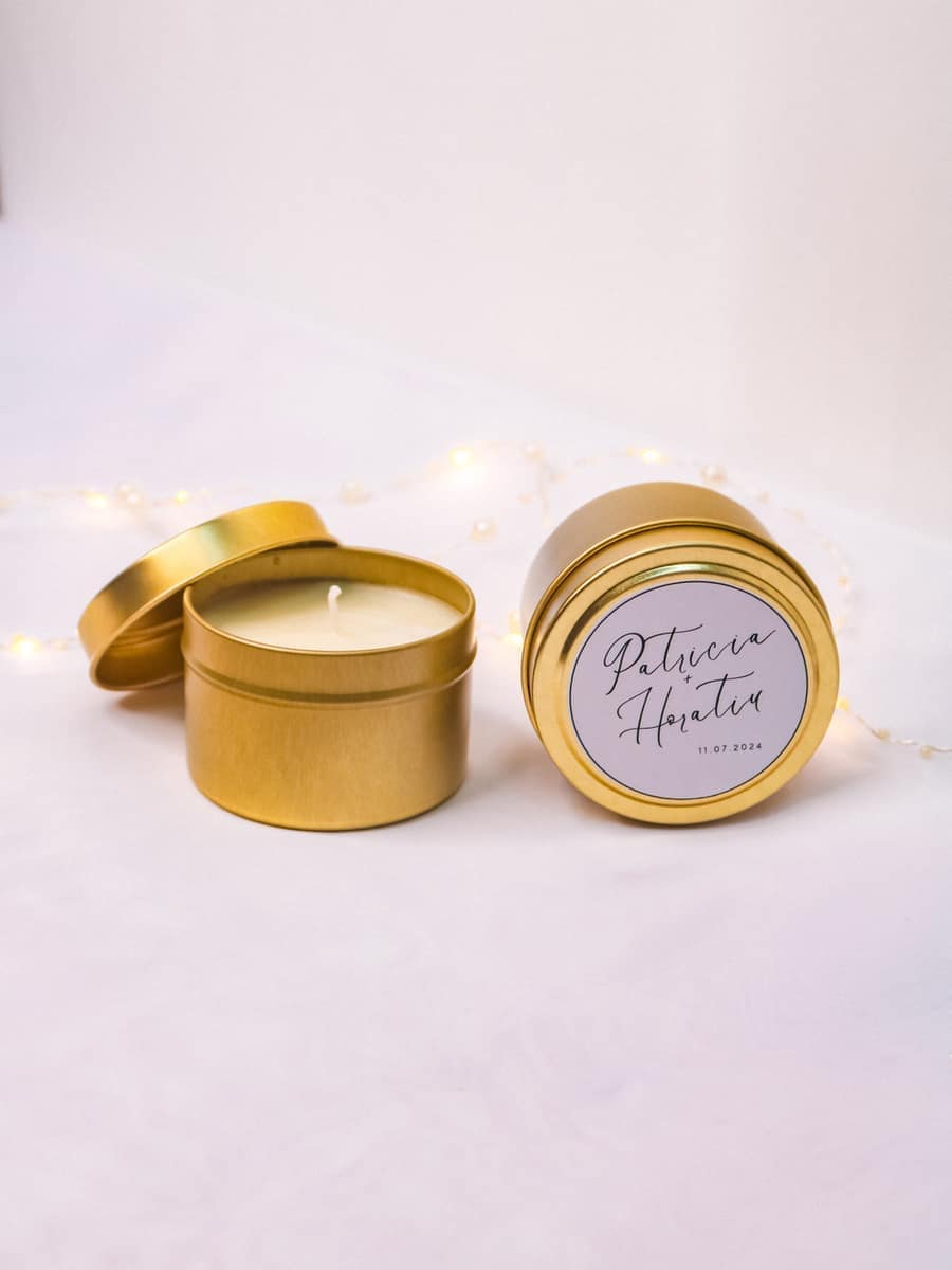 Marturii Nunta lumanare Cutiuta metalica 115g - imagine 4